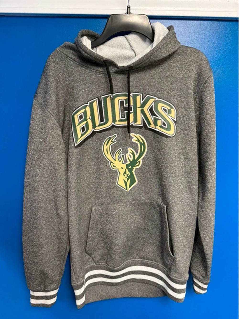 NBA Milwaukee Bucks Ultra Game Grey Pullover Hoodie Medium